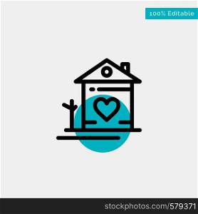Home, House, Family, Couple, Hut turquoise highlight circle point Vector icon