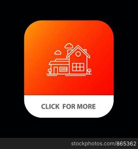 Home, House, Space, Villa, Farmhouse Mobile App Button. Android and IOS Line Version