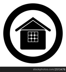 Home icon in circle round black color vector illustration image solid outline style simple. Home icon in circle round black color vector illustration image solid outline style