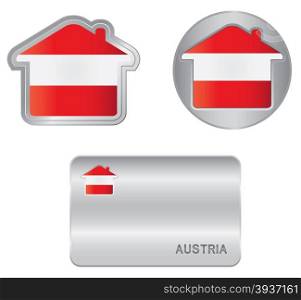 Home icon on the Austrian flag