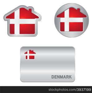 Home icon on the Denmark flag