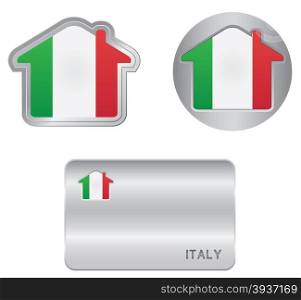 Home icon on the Italy flag