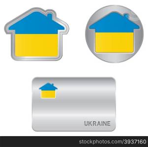 Home icon on the Ukraine flag