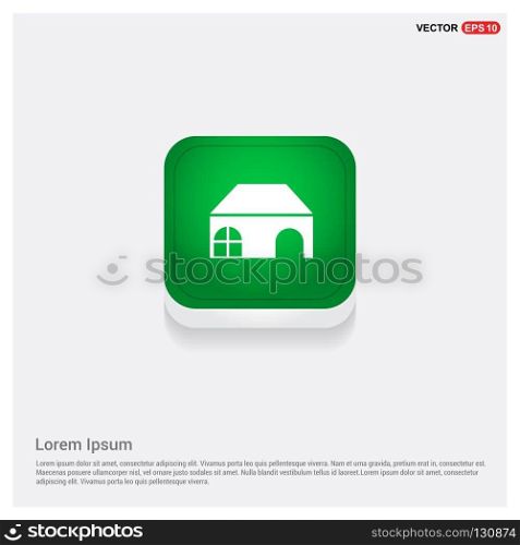 Home IconGreen Web Button - Free vector icon