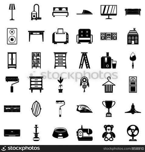Home icons set. Simple style of 36 home vector icons for web isolated on white background. Home icons set, simple style