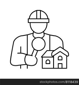 home inspector line icon vector. home inspector sign. isolated contour symbol black illustration. home inspector line icon vector illustration