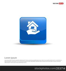 Home Insurance Icon - 3d Blue Button.