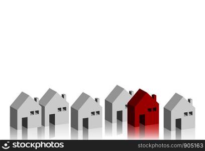 Home isometric design buildings business concept vector illustration