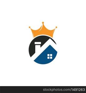 Home king vector logo design. Creative home and crown vector logo design concept.