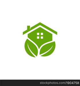 home leaf logo design vector
