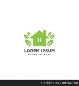 home leaf logo design vector illustration icon element - vector. home leaf logo design vector illustration icon element