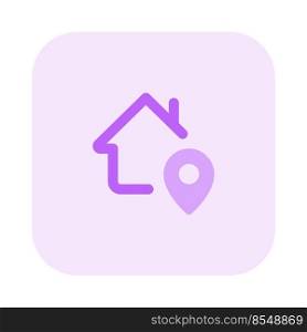 Home location with a pinpoint isolated on a white background