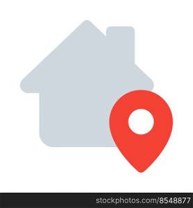 Home location with a pinpoint isolated on a white background
