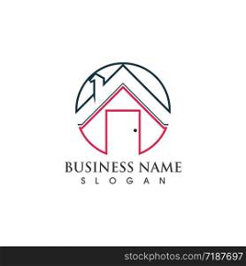 Home logo and symbol line vector image
