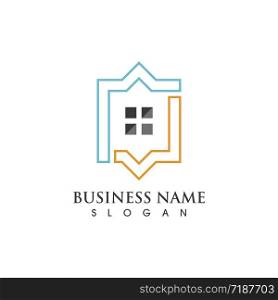 Home logo and symbol line vector image