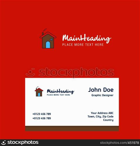 Home logo Design with business card template. Elegant corporate identity. - Vector