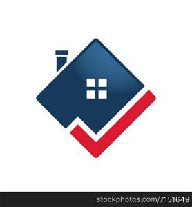 Home Logo Template with check mark. Logo for real estate agency. check home icon symbol designs.