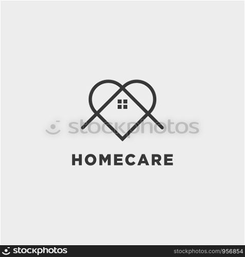 home love care logo design vector icon. home love care logo design vector icon element isolated