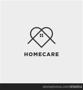 home love care logo design vector icon. home love care logo design vector icon element isolated