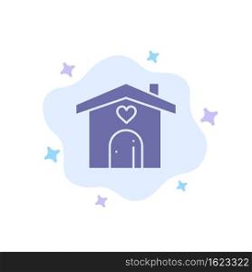 Home, Love, Heart, Wedding Blue Icon on Abstract Cloud Background
