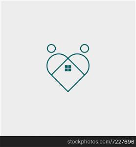 home love simple line icon design illustration
