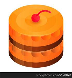 Home made cake icon. Isometric of home made cake vector icon for web design isolated on white background. Home made cake icon, isometric style