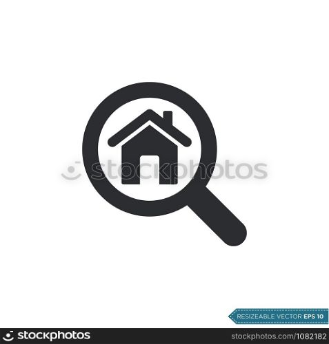 Home magnifying glass Icon Vector Template illustration design