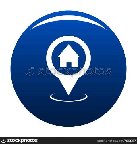 Home map pointer icon vector blue circle isolated on white background . Home map pointer icon blue vector
