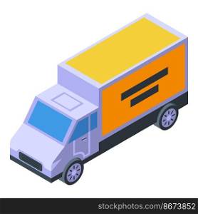 Home move truck icon isometric vector. Box service. Family storage. Home move truck icon isometric vector. Box service