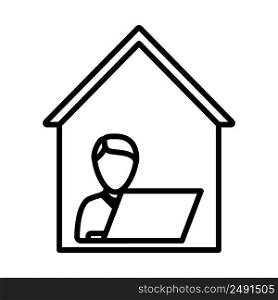 Home Office Icon. Bold outline design with editable stroke width. Vector Illustration.