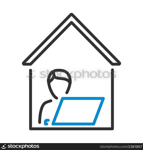 Home Office Icon. Editable Bold Outline With Color Fill Design. Vector Illustration.