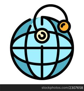 Home office international connection icon. Outline home office international connection vector icon color flat isolated. Home office international connection icon color outline vector