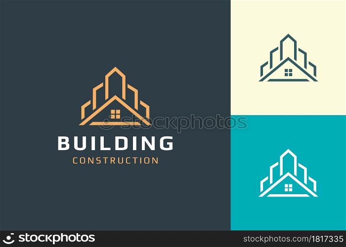 Home or building logo in modern shape for real estate business