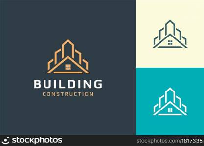 Home or building logo in modern shape for real estate business