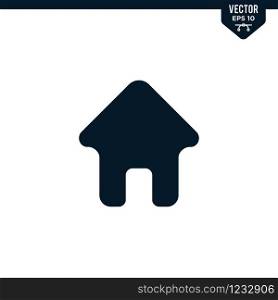 home or house icon collection in glyph style, solid color vector