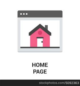 home page icon. Modern flat vector illustration icon design concept. Icon for mobile and web graphics. Flat symbol, logo creative concept. Simple and clean flat pictogram, 64X64 pixel perfect