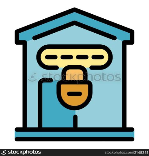 Home password icon. Outline home password vector icon color flat isolated. Home password icon color outline vector
