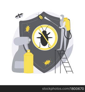 Home pest insects control abstract concept vector illustration. Pest insects control, vermin exterminator service, insect thrips equipment, DIY solution, home garden protection abstract metaphor.. Home pest insects control abstract concept vector illustration.