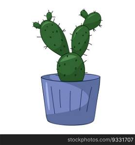 Home plant cactus in pot on a white background vector illustration. Home plant cactus in pot on a white background vector illustration.