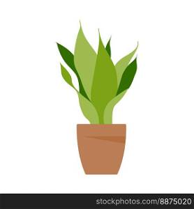 Home plant. Potted plant isolated on white. Flat. Vector illustration.