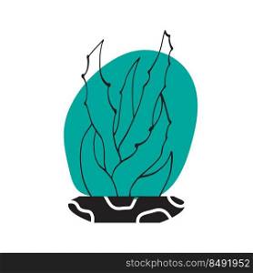 Home plants doodle design. Cactus in a pot. Vector illustration