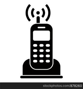 Home radio telephone icon. Simple illustration of home radio telephone vector icon for web design isolated on white background. Home radio telephone icon, simple style
