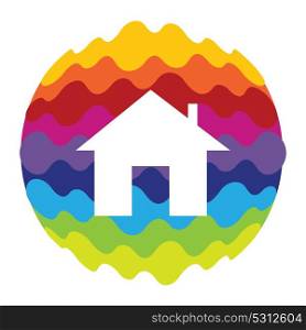 Home Rainbow Color Icon for Mobile Applications and Web EPS10. Home Rainbow Color Icon for Mobile Applications and Web