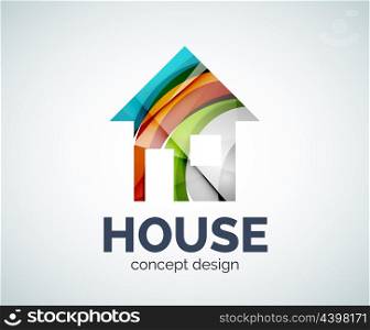 Home real estate logo template, abstract elegant glossy business icon