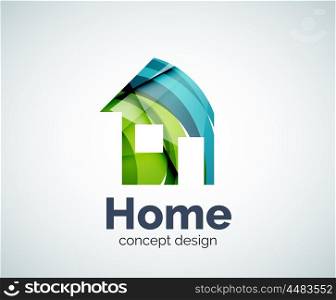 Home real estate logo template, abstract elegant glossy business icon