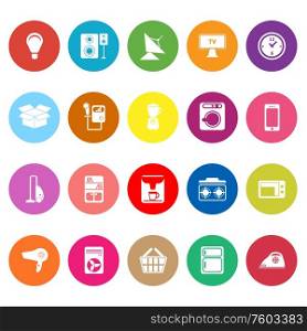 Home related flat icons on white background, stock vector