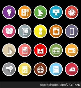 Home related icons with long shadow, stock vector