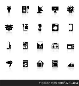 Home related icons with reflect on white background, stock vector