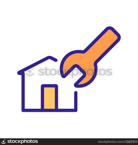 home repair icon vector. home repair sign. color isolated symbol illustration. home repair icon vector outline illustration