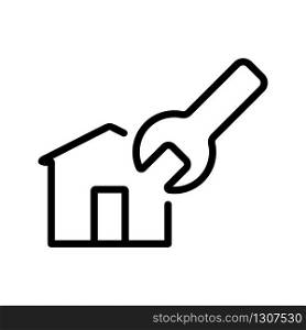 home repair icon vector. home repair sign. isolated contour symbol illustration. home repair icon vector outline illustration